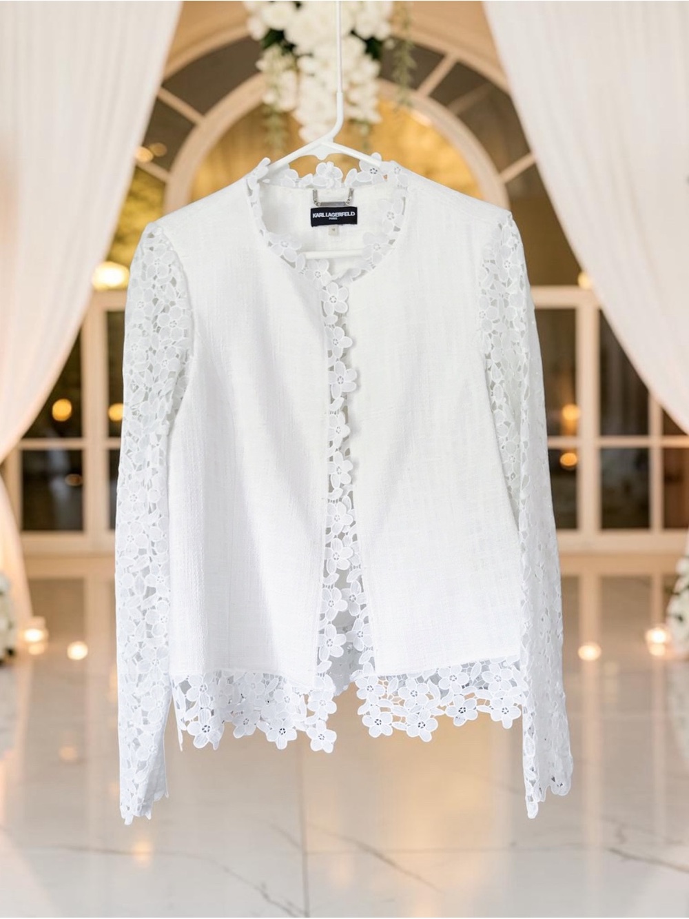 Chico's White Lace Accent Blouse